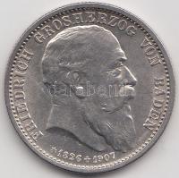 Német Államok / Baden 1907G 2M Ag "I. Frigyes nagyherceg halála" (11.18g) T:1-,2
German St...