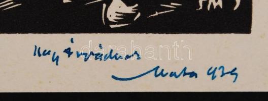 Mata János (1907-1944): 4 db fametszet, 3 db jelzett, 5×4-15×10 cm