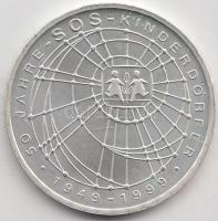 Németország 1999J 10M Ag "SOS-Gyermekfalvak" T:BU
Germany 1999J 10 Mark Ag "Charity f...