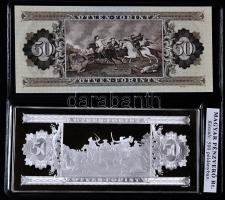 1989. 50Ft bankjegyveret Ag (217,7g/7 uncia/0.999/154x70mm) T:PP + 1989. 50Ft T:I díszkiadásban! Csa...