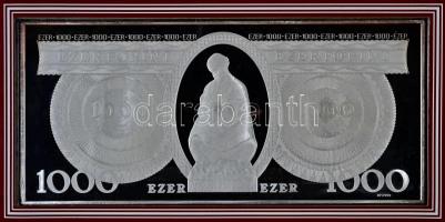 1992. 1000Ft bankjegyveret Ag (217,73g/7 uncia/0.999/154x70mm) díszkiadásban! T:PP