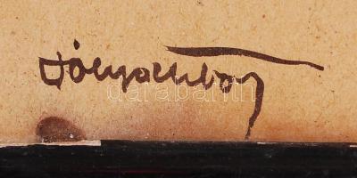 Pólya Tibor (1886-1937): Must most. Vegyes technika, gyűrött papír, jelzett, keretben 25×18 cm