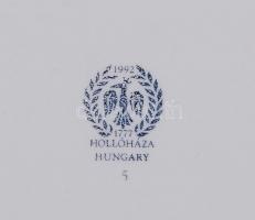 Hollóházi Erika mintás kínálótál, jelzett, matricás, hibátlan, d:40×32 cm