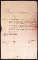 1839 Ex offo levél Nádasdy Mihály gróf az udvari kamara elnöke saját kezű aláírásával, Nopcsa Lászlónak / 1839 Ex offo letter of the Governing Council with autograph signature of count Michael Nadasdy.