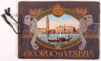 cca 1910 Ricordo di Venezia, képes leporelló, fűzve /  Leporello