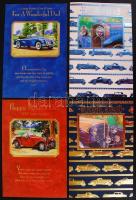 4 db igényes amerikai apák napi üdvözlőkártya dombornyomott autós ábrázolásokkal / Fathers day greeting with cars 19x27 cm