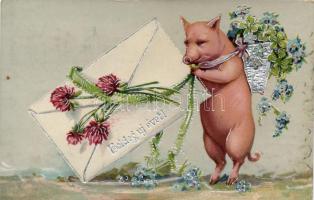 New Year, pig litho (Rb)