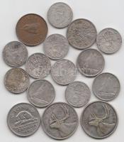 Kanada 1916-1942. 16db klf fém és ezüstpénz T:vegyes Canada 1916-1942. 16 pcs of metal and silver coins C:mixed