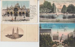 27 db régi városképes lap: Olaszország, Ausztria, Csehország, Erdély, Magyarország, közte 1 kis méretű képeslap (14.4 x 6.7 cm) / 27 old postcards from Italy, Austria, Czech Republic, Transylvania, Hungary, including 1 minicard