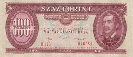 1984. 100Ft (5x) egymás utáni sorszámmal, nyomdai papírránccal T:I