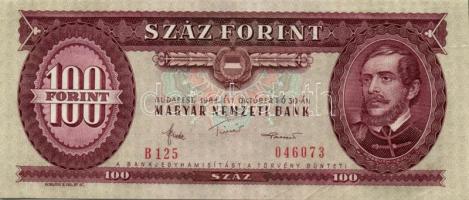 1984. 100Ft (6x) egymás utáni sorszámmal, nyomdai papírránccal T:I