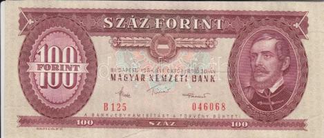 1984. 100Ft (7x) egymás utáni sorszámmal, nyomdai papírránccal T:I