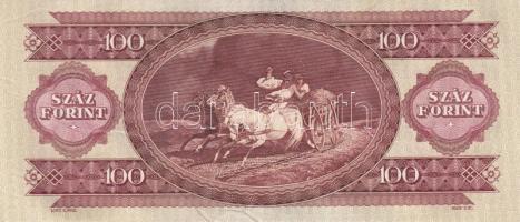 1984. 100Ft (7x) egymás utáni sorszámmal, nyomdai papírránccal T:I