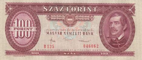 1984. 100Ft (8x) egymás utáni sorszámmal, nyomdai papírránccal T:I