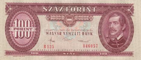 1984. 100Ft (8x) egymás utáni sorszámmal, nyomdai papírránccal T:I