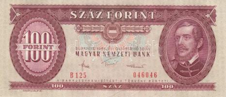 1984. 100Ft (3x) egymás utáni sorszámmal, nyomdai papírránccal T:I