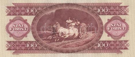 1984. 100Ft (3x) egymás utáni sorszámmal, nyomdai papírránccal T:I