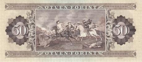 1989. 50Ft (4x) egymás utáni sorszámmal és nyomdai papírránccal T:I