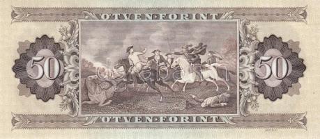 1989. 50Ft (6x) egymás utáni sorszámmal és nyomdai papírránccal T:I