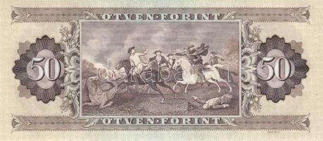 1989. 50Ft (6x) egymás utáni sorszámmal és nyomdai papírránccal T:I