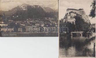 2 db régi városképes lap: Árva, Salzburg / 2 old postcards