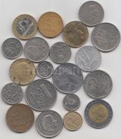 20db vegyes fémpénz különböző országokból T:vegyes
20 pcs of mixed world coins C:mixed
