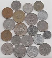 20db vegyes fémpénz különböző országokból T:vegyes
20 pcs of mixed world coins C:mixed