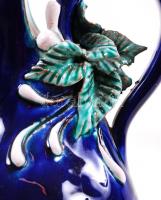 Morvay Zsuzsa (1946-): Virágos kiöntő, mázas kerámia, jelzett, hibátlan, m:20 cm