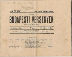 1901 Lóverseny program füzet