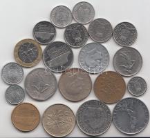 20db vegyes fémpénz különböző országokból T:vegyes
20 pcs of mixed world coins C:mixed
