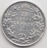 Kanada 1919. 25c Ag "V. György" T:2- Canada 1919. 25 Cents "George V" C:VF