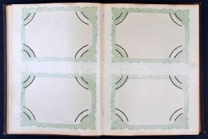 Régi, szecessziós képeslapalbum 292 férőhellyel, litho fedőlappal / Vintage, unused, Art Nouveau pos...