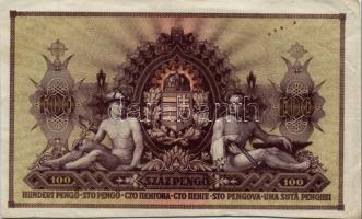 1943. 100P "Szálasi-kiadás" sor -és sorozatszám nélkül T:II-