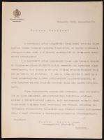 1940 Gróf Teleki Mihály, a Teleki-kormány földművelésügyi miniszterének aláírása hivatalos levélen