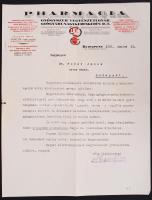 1933 Budapest VII. Pharmacia gyógyszer vegyészeti gyár