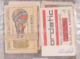 30 db gyufásdoboz, sok nagyméretűvel, karton dobozban 23×17 cm + 1975 Czinege Lajos honvédelmi minis...