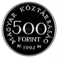 1992. 500Ft Ag "Károly Róbert" T:PP Dísztokban tanúsítvánnyal!