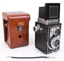 cca 1950 Welta Reflekta II kétobjektíves tükörreflexes fényképezőgép ROW Pololyt f75/3,5 objektívvel...