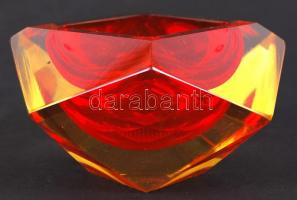 Muránói asztali levélnehezék és tálka, jelzett, hibátlan, d:12 cm