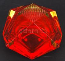 Muránói asztali levélnehezék és tálka, jelzett, hibátlan, d:12 cm