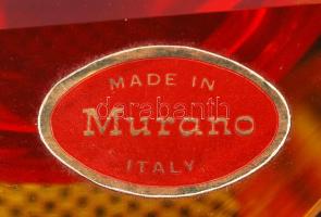 Muránói asztali levélnehezék és tálka, jelzett, hibátlan, d:12 cm