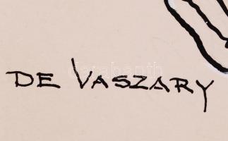 Vaszary Gábor (1897-1985): Tóni bácsi énekelt. Tus, papír, jelzett, 25×16 cm