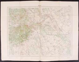 4 db háború előtti magyar várostérkép Budapest, Sopron vármegye, Pápa térképe