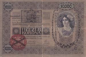 1918. 10.000K áthúzott "Magyarország" körbélyegzéssel T:III