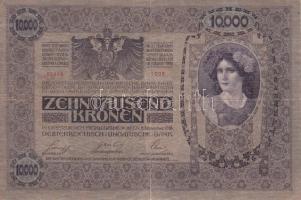 1918. 10.000K áthúzott "Magyarország" körbélyegzéssel T:III