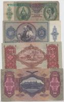 1936. 10P + 1941. 20P + 1932. 50P + 1930. 100P mindegyik "ÉRVÉNYESÍTVE" felülbélyegzéssel ...
