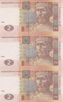 Ukrajna 2004. 1H 3-as ívben + 2H 3-as ívben T:I
Ukraine 2004. 1 Hryvnia in sheet of three + 2 Hryvni...