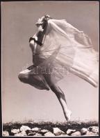 Cca 1940 Sztaly János fotóművész Schmetterling című vintage felvétele 39x29 cm-es méretben