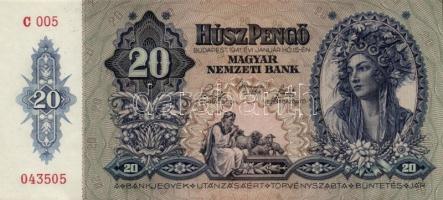 1941. 20P "005" (3x) egymás utáni sorszámmal! T:I