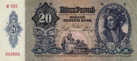 1941. 20P "005" (3x) egymás utáni sorszámmal! T:I